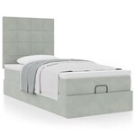 vidaXL Cadre de lit ottoman et matelas gris clair 90x190 cm velours