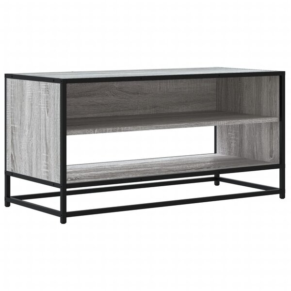 vidaXL Meuble TV sonoma gris 91x40x46 cm bois d'ingénierie et métal