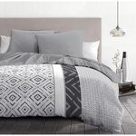 Parure microfibre Ethno - housse de couette 240 x 260 + 2 taies d'oreiller 63 x 63 - Gris