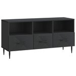 vidaXL Meuble TV avec tiroir Noir 102 x 34 5 x 50 cm Bois d'ingénierie