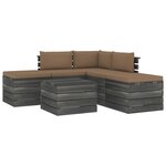 vidaXL Salon palette de jardin 6 Pièces avec coussins bois de pin massif