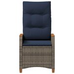 vidaXL Chaise de jardin inclinable 2 Pièces Gris et bleu marine polyrotin