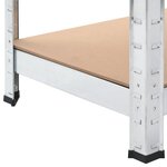 vidaXL Table de travail avec étagères 5 niveaux Argenté Acier