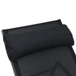 vidaXL Chaise Longue Noire Acier  Textilène Simple Accoudoirs réglables