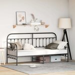 vidaXL Cadre de Lit Black Daybed 80x200 cm Acier