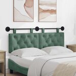 vidaXL Tête de lit suspendue Avec lumière LED Vert Mer Velours