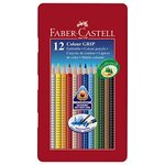 Etui métal de 12 crayons de couleur COLOUR GRIP 2001 Aquarellable Assortis FABER-CASTELL