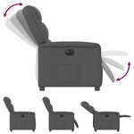 vidaXL Fauteuil inclinable électrique Gris foncé Tissu