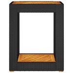 vidaXL Table d'appoint de jardin dessus en bois noir 60x40x75 cm