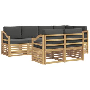 vidaXL Ensemble de canapés d'extérieur 7 Pièces Blanc et anthracite
