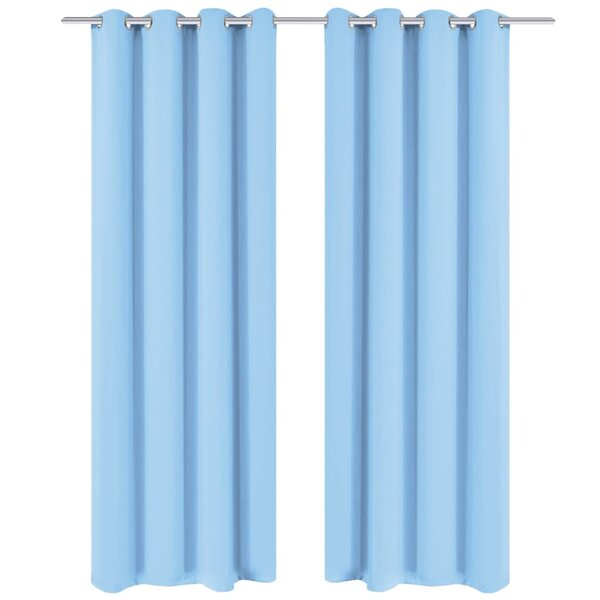 vidaXL Rideau avec œillets métalliques 2 Pièces 135 x 175 cm Turquoise