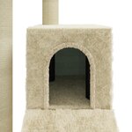 vidaXL Arbre à chat avec griffoirs en sisal Crème 92 cm