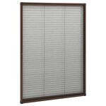 vidaXL Moustiquaire plissée pour fenêtre Aluminium Marron 80x120 cm