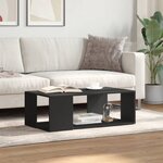 vidaXL Table basse noir 89 5x48x30 cm bois d'ingénierie