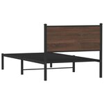 vidaXL Cadre de lit en métal sans matelas chêne marron 100x190 cm