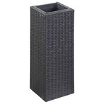vidaXL Lit surélevé de jardin 28x28x80 cm Résine Tressée Noir