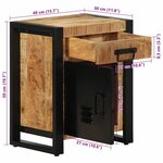 vidaXL Table de chevet 40x30x50 cm bois massif de manguier brut