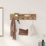 vidaXL Porte-manteau mural chêne artisanal 80 x 10.5 x 18 cm