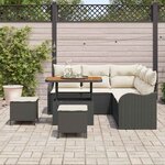 vidaXL Ensemble de canapé de jardin 8 Pièces Noir polyrotin