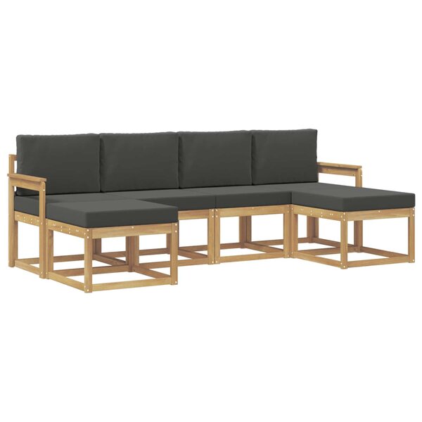 vidaXL Ensemble de canapés d'extérieur 6 Pièces Blanc et anthracite