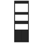 vidaXL Buffet haut 63x33x180 cm noir bois d'ingénierie