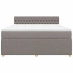 vidaXL Sommier à lattes de lit avec matelas Taupe 180x200 cm Tissu