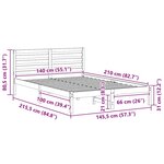 vidaXL Cadre de lit Blanc 140 x 210 cm Bois massif en pin