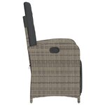 vidaXL Chaises inclinables de jardin lot de 2 et repose-pied rotin