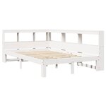vidaXL Lit bibliothèque sans matelas blanc 120x190 cm bois pin massif