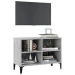 vidaXL Meuble TV avec pieds en métal Gris béton 69 5x30x50 cm