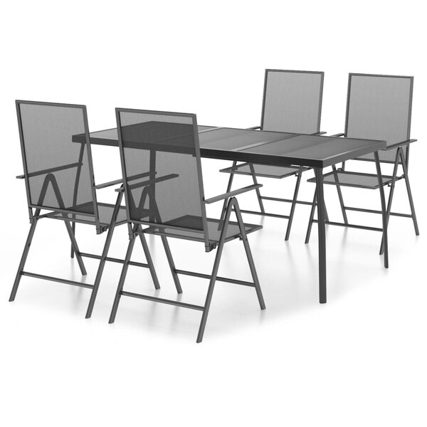 vidaXL Ensemble à manger de jardin 5 Pièces anthracite acier