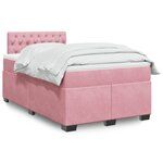 vidaXL Sommier à lattes de lit avec matelas Rose 120x200 cm Velours