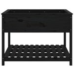 vidaXL Jardinière et étagère Noir 111 5x111 5x81 cm Bois massif de pin