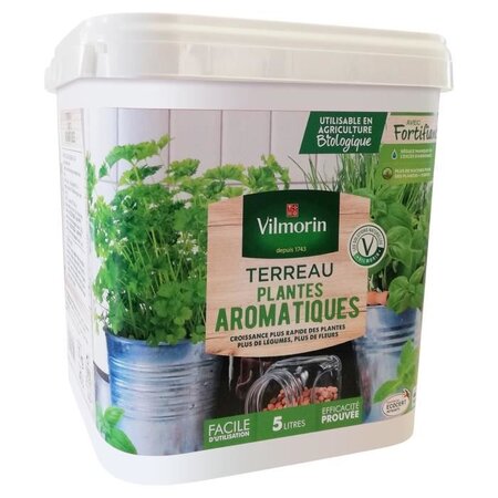 VILMORIN Seau Terreau spécial pots et jardinieres plantes aromatiques 5 L