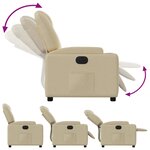 vidaXL Fauteuil inclinable électrique Crème Tissu
