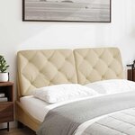 vidaXL Coussin de tête de lit crème 120 cm tissu