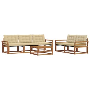vidaXL Ensemble de canapés d'extérieur 6 Pièces Naturel et Beige