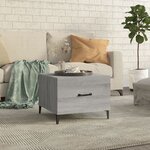 vidaXL Table basse avec pieds en métal Sonoma gris 50x50x40 cm