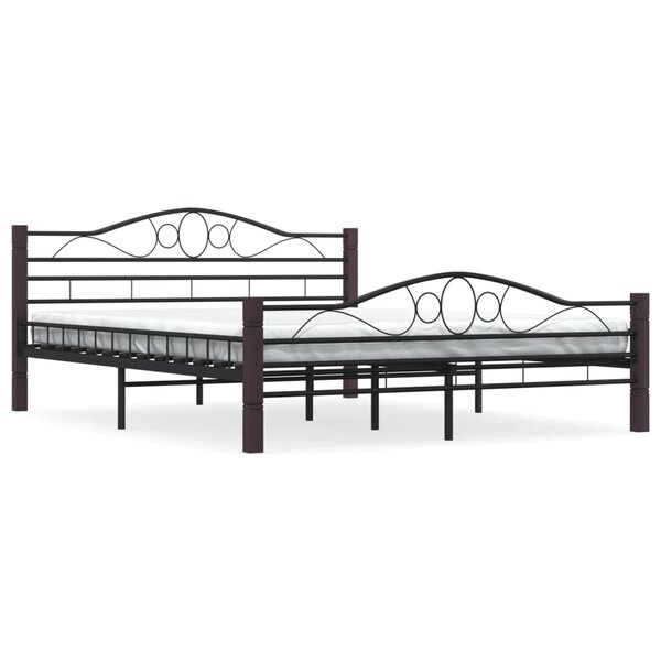 vidaXL Cadre de lit sans matelas et tête de lit noir 160x200 cm métal