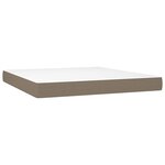vidaXL Sommier à lattes de lit et matelas et LED Taupe 180x200cm Tissu