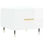 vidaXL Tables basses 2 Pièces blanc brillant 50x50x40cm bois d'ingénierie