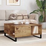 vidaXL Table basse Bois Ancien 80 x 80 x 36 5 cm Bois d'ingénierie