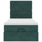 vidaXL Cadre de lit ottoman avec matelas vert foncé 80x200 cm velours