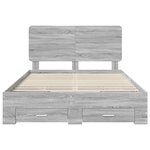 vidaXL Cadre de lit Gris Sonoma 140 x 190 cm Bois d'ingénierie