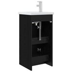 vidaXL Meuble de salle de bain avec évier Chêne noir 42 x 40 x 84 5 cm
