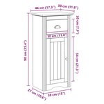 vidaXL Armoire de salle de bain BODO blanc 44x30x90 cm