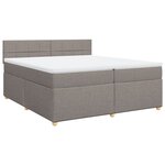 vidaXL Sommier à lattes de lit avec matelas Taupe 200x200 cm Tissu