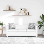 vidaXL Canapé à 3 places cuir artificiel blanc