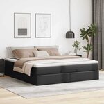 vidaXL Cadre de lit ottoman avec matelas noir 180x200 cm similicuir