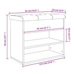 vidaXL Banc à chaussures chêne sonoma 62x32x50 cm bois d'ingénierie